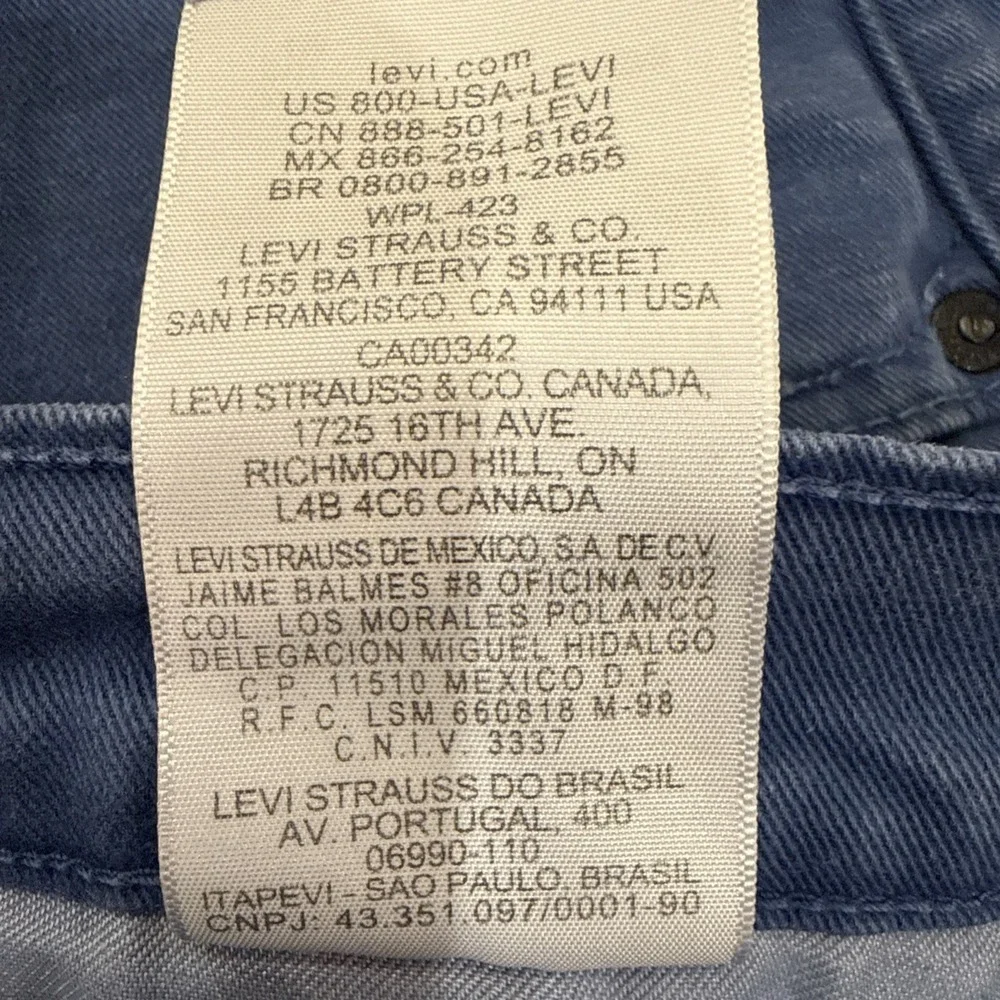 Levi's Men's 504 36W x 34L Regular Straight Fit Jean Blue Preppy Stretch